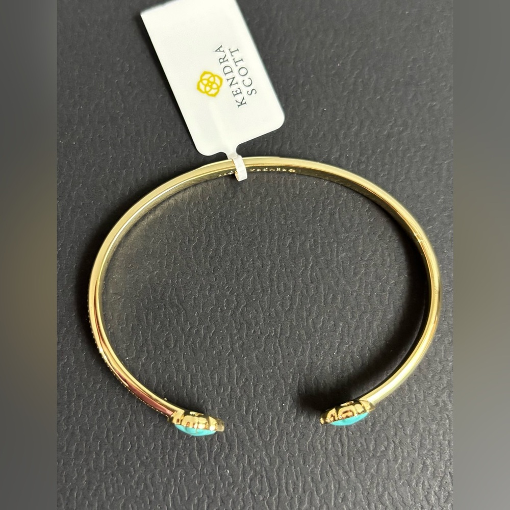 Kendra Scott Gold & Turquoise Cuff Bracelet - Picture 2 of 11